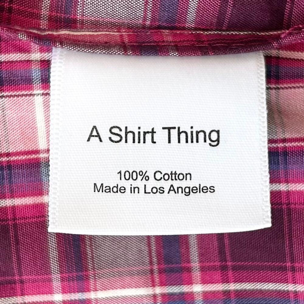 A Shirt Thing Ruffle Collar Berry Plaid Cotton Long Sleeve Penelope Shirt MEDIUM - Picture 8 of 9